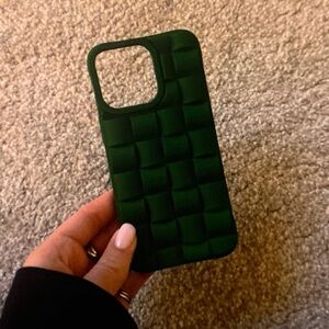Elegant Dark Green Woven Phone Case